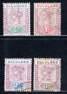 Zululand #15-18 VF,  Used,  CV $26.75 ....   7170021