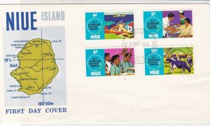 NIUE Island 1972 25th Anniv. South Pacific Commision Stamps FDC Cover Ref 28567