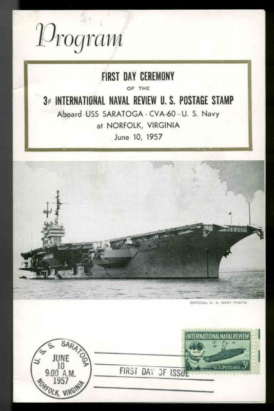 1091 INTERNATIONAL NAVAL REVIEW FIRST DAY CEREMONY PROGRAM MELLONE cats $30