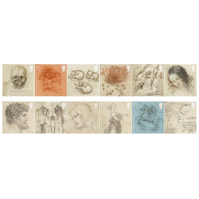 Stamps Great Britain  - Leonardo da Vinci Stamp Set