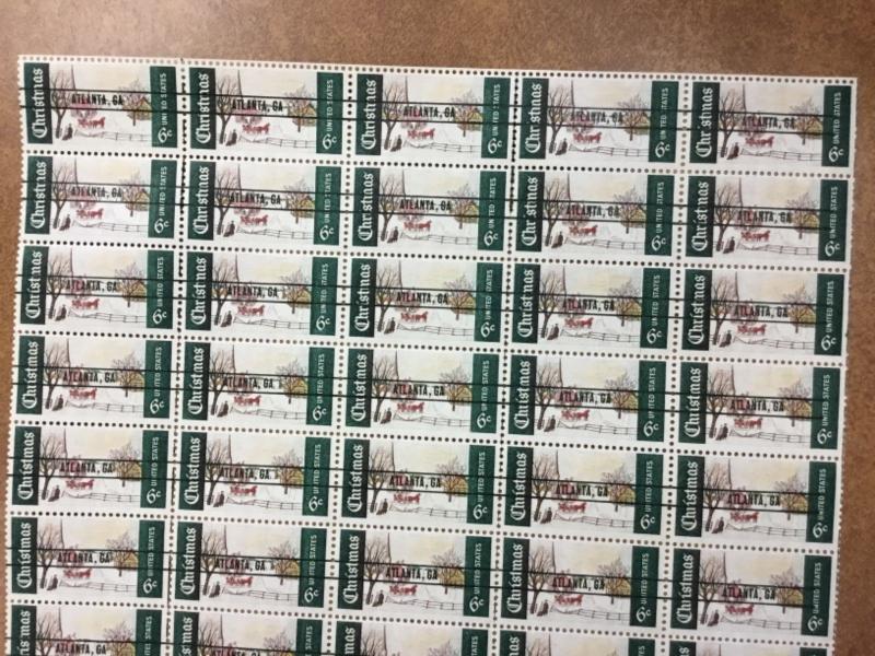 1384A Christmas  PRECANCEL  6¢ Sheet of 50 1969 Atlanta GA