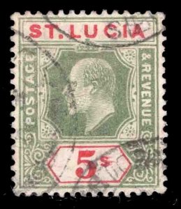 MOMEN: ST LUCIA SG #76 1905 USED £200 LOT #66637