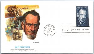 US FLEETWOOD CACHETED FIRST DAY COVER JOHN STEINBECK NOVELIST AT SALINAS CA 1979