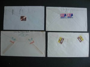 Canada Crippled Children seals on 4 1955-8 era covers, all opened on 3 sides 