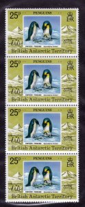 British Antarctic Territory stamps #73-75, MNH,  Penguins, strips, CV $42.00