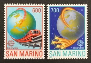 San Marino 1988 #1146-7, Europa, MNH.