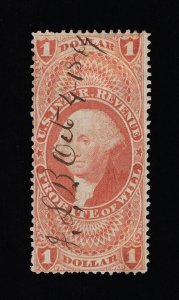 EXCELLENT GENUINE SCOTT R76c F-VF 1862-71 RED 1ST ISSUE REVENUE PROBATE OF WILL