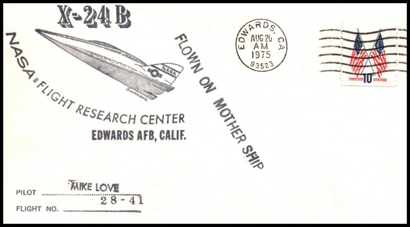 US X-24B Flight Aug 26,1975 Cover