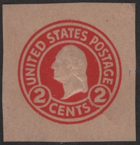 SC#W433 2¢ Washington Cut Square (1916) Unused