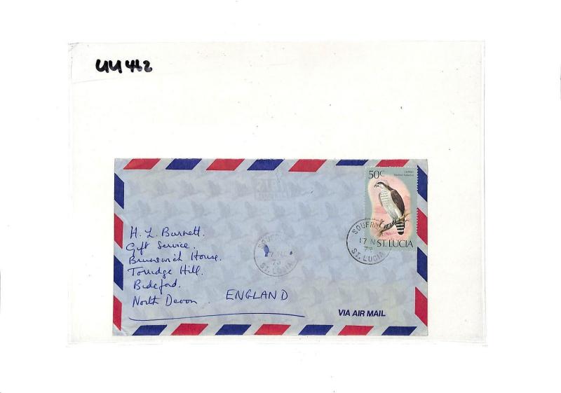 UU462 1979 St Lucia North Devon GB Cover {samwells-covers}