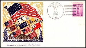 27 Nov 1941 WWII Patriotic Cover Our First Duty Color Edmunds Sherman 5967