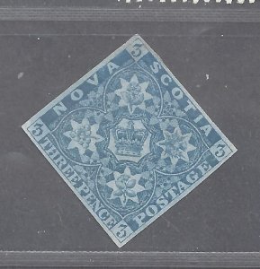 Canada # 2 NOVA SCOTIA MINT UN 3d BLUE BS24718