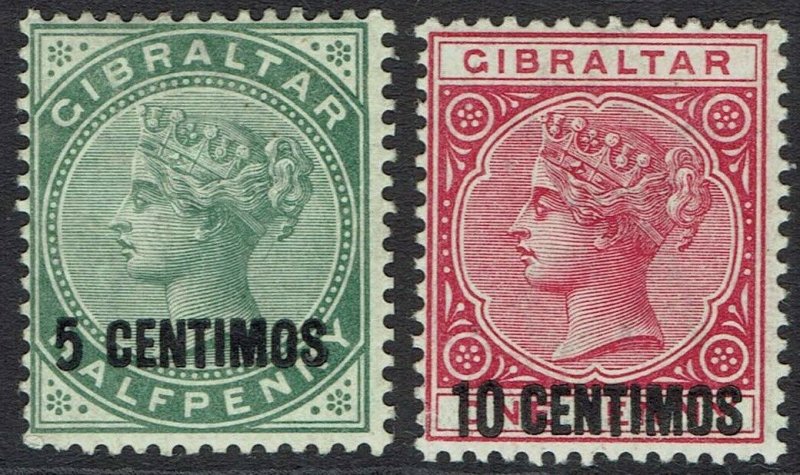 GIBRALTAR 1899 QV 5 CENTIMOS AND 10 CENTIMOS