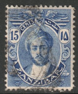 Zanzibar Scott 125 - SG251, 1913 Sultan 15c used