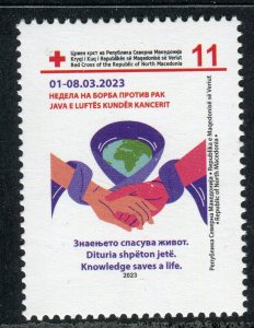 427 - NORTH MACEDONIA - Red Cross - Fight against cancer- MNH Surcharge stamp