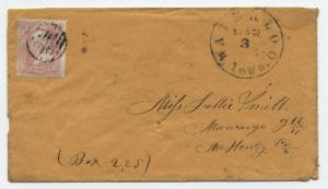 1860s #64b Waterloo IA allover reverse ad cover with APEX cert [y4145]