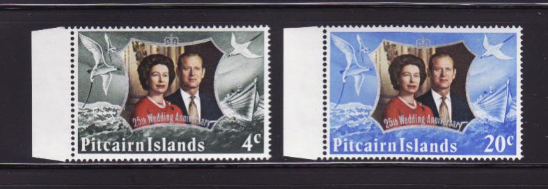 Pitcairn Islands 127-128 Set MNH Elizabeth II Silver Wedding