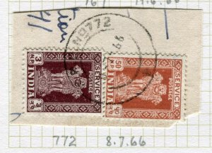 INDIA; Early GVI issue + POSTMARK on fine used value, Field PO 772