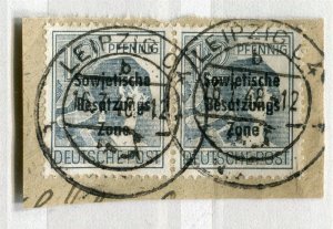 GERMANY; RUSSIA ALLIED ZONE 1948 fine used Occupation issues POSTMARK PIECE