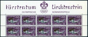 Liechtenstein 496-499 blocks/10,MNH.Michel 556-559. Olympics Munich-1972.Gymnast