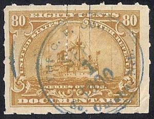 R172 80 cents SUPER Documentary Battleship Stamps used VF