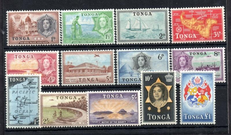 Tonga QEII 1953 mint LHM set to £1 #101-114 WS13433