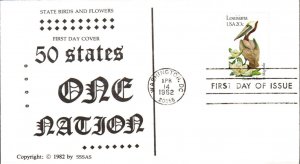 #1970 Louisiana Birds - Flowers SSSAS FDC