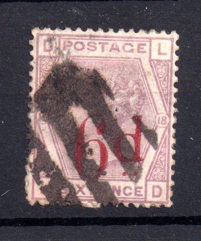 GB QV 6d on 6d lilac SG162 fine used WS7253