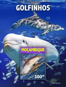 Mozambique 2019 MNH Marine Animals Stamps Dolphins Short-Beaked Dolphin 1v S/S