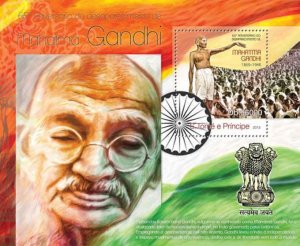 St Thomas - Mahatma Gandhi - Stamp Souvenir Sheet - ST13109b