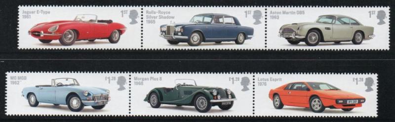 Great Britain Sc 3212-17 2013 Famous British Autos stamp set mint NH