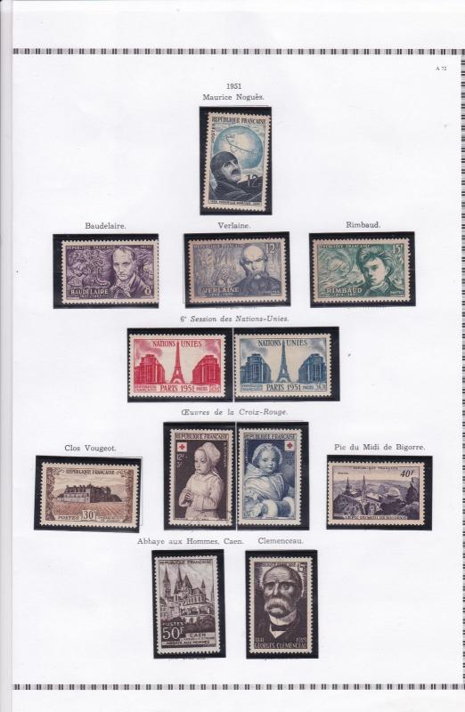 france 1951 stamps page ref 19813