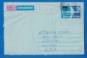 1978 SRI LANKA Cover -AEROGRAMME /Littleton Stamps, Littleton, New Hampshire C10 