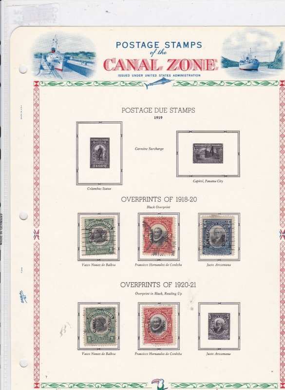 canal zone 1918-21 stamps page  ref 10781