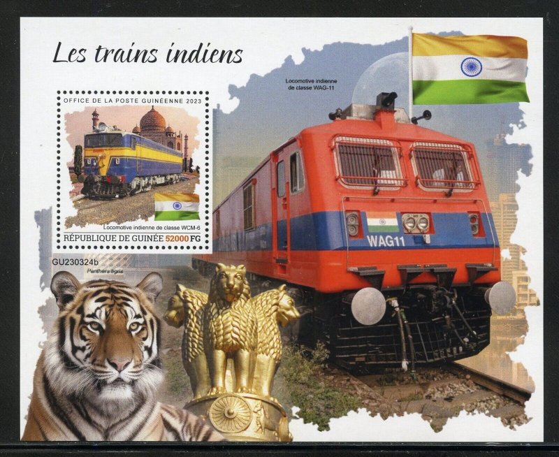 GUINEA 2023 TRAINS OF INDIA SOUVENIR  SHEET MINT NH