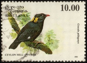 Sri Lanka 1082 - Used - 10r Ceylon Hill Mynah (1993) (cv $1.75) +