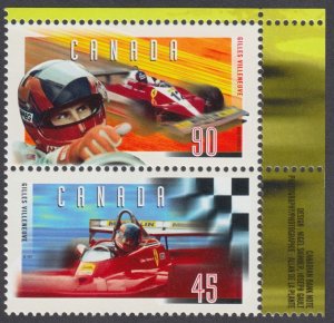 Canada - #1648a Gilles Villeneuve Se-Tenant Pair From Souvenir Sheet - MNH