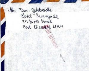 CM76 South Africa 1982 *DONKIN HILL* Postmark Missionary Mail Cover MIVA Austria