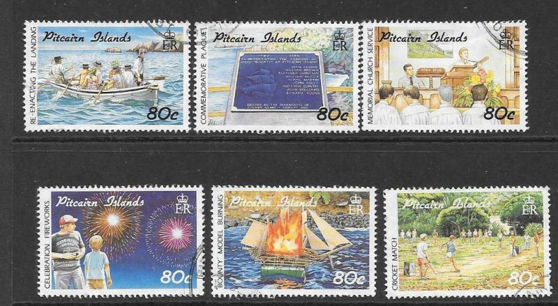 PITCAIRN ISLANDS SG389/94 1990 SETTLEMENTS FINE USED 