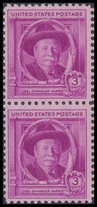 US 980 Joel Chandler Harris 3c vert pair MNH 1948