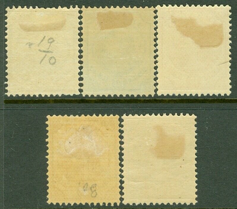 EDW1949SELL : NETHERLANDS ANTILLES 1892-96 Sc #19-23 Cplt set VF, MOG. Cat $132.