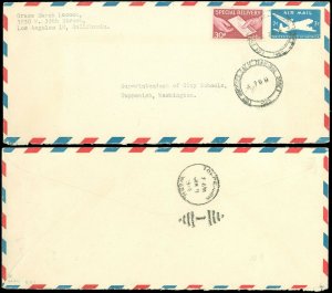 1960 L.A. CA CDS, #E21 SPECIAL DELIVERY to TOPPENISH WA on #UC26 Airmail Cover!