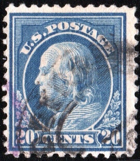SC#515 20¢ Franklin Single (1917) Used