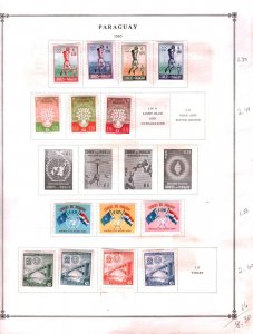 Collection, Paraguay Part B Scott Album Page, 1904/1970, Cat $69, Mint & Used