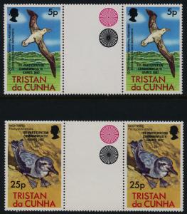 Tristan Da Cunha 318-9 Gutter Pairs MNH Birds, Commonwealth Games