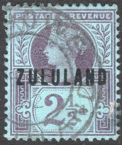 ZULULAND-1891 2½d Purple/Blue Sg 4 FINE USED V50113