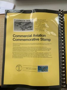 USPS Souvenir Page Scott 1684,1976 commercial aviation stamps