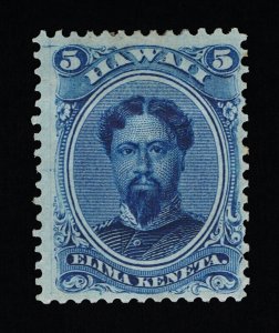 EXCELLENT GENUINE HAWAII SCOTT #32 F-VF MINT OG H 1886 BLUE ON WOVE PAPER #18958