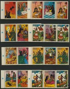 Belize 513+Label Pairs MNH Fairytales, Sleeping Beauty