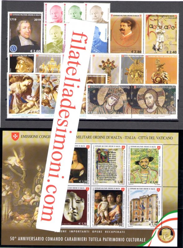 2019 Smom , new stamps, Complete Year 20 values + 14 Sheets MNH** With the Rare